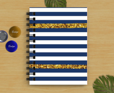 DI-KRAFT Lines Printed Regular Notebook A5 Diary Unruled 160 Pages(White)