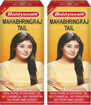 Baidyanath Mahabhringraj Ayurvedic Hair Oil -Helps for Hair Growth, Nourishment, Complete Hair Care, Anti-hair Fall, Anti-Dandruff -No Added Chemicals and Fragrance | Pack of 2 Hair Oil(100 ml)