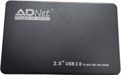 ADNet USB 2.0 Hard Drive Disk (HDD) External Enclosure Casing for Laptop/PC (Size 2.5 inch, Black) 2.5 inch HARD DISK ENCLOSER(For LAPTOP, DESKTOP, Black)