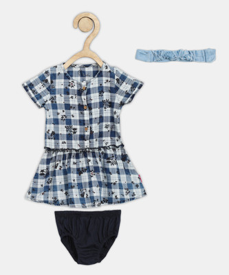 GINI JONY Baby Girls MidiKnee Length Casual DressBlue Short Sleeve