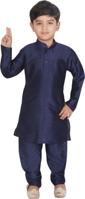 SG YUVRAJ Boys Festive & Party Kurta and Pyjama Set(Blue Pack of 1)