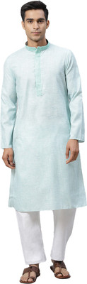 Manthan Men Self Design Straight Kurta(Green)