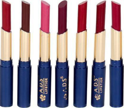 ads Waterproof Matte Cream Lipstick -Set Of 7(Multicolor, 16 ml)