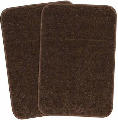 sabhya creation Microfiber Bathroom Mat(Brown, Medium, Pack of 2)