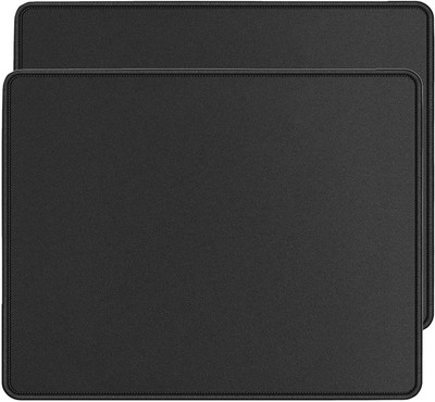 RiaTech 2 Pack Gaming Mouse Pad for Laptop/Computer with Stitched Edges and Non Slippery Rubber Base - Black Border 250 x 210 x 2mm Non Slip Base Mousepad(Black)