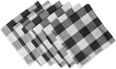 BIRDWING Set of 6 Cotton Table Napkins Black Cloth Napkins(6 Sheets)