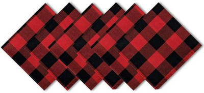 BIRDWING Set of 6 Cotton Table Napkins Red Cloth Napkins(6 Sheets)