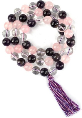 REIKI CRYSTAL PRODUCTS Mind body Soul Natural Crystal Stone Round Bead 12 mm Mala/Necklace For Unisex Beads, Rose Quartz, Amethyst, Crystal, Quartz Crystal Chain
