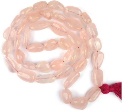 CRYSTU Rose Quartz Mala Natural Crystal Mala Stone Mala Stone Necklace Natural Tumble Beads Mala Crystal Necklace Fashion Jewelry For Reiki Healing and increase Energy 32 inch Approx Beads, Rose Quartz, Crystal Stone Chain