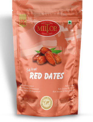 MilTop Red Dates, 1 kg (pack of 2 500gm each) Dates(2 x 0.5 kg)