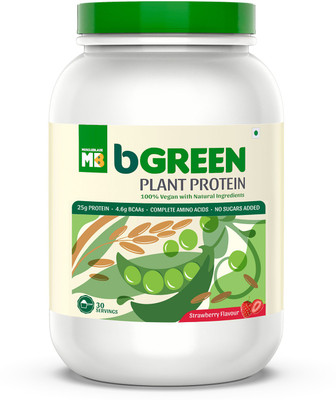 bGreen 100% VEGAN Plant Protein Powder, 30 Servings Protein Blends(1 kg, Strawberry)