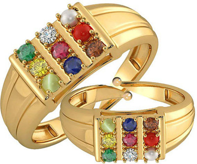 Vatvraksh Navratan VatNav01 Unisex Brass Gold Plated Ring