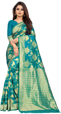 Vartul Enterprise Self Design Bollywood Jacquard Saree(Light Green)