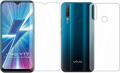 ELEF Front and Back Tempered Glass for Vivo Y17 Front Premium Tempered Glass Back 0.3mm Flexible Trink(Pack of 2)