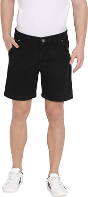 FEVER Solid Men Denim Black Denim Shorts