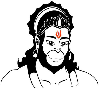 marvellous 59 cm m-jaihanuman Self Adhesive Sticker(Pack of 1)