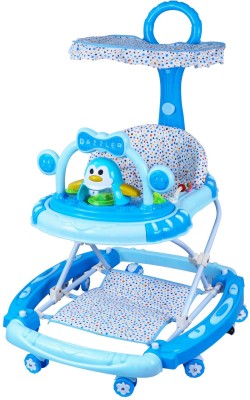 AMARDEEP Musical 3-in-1 Walker With Parent Rod(Blue)