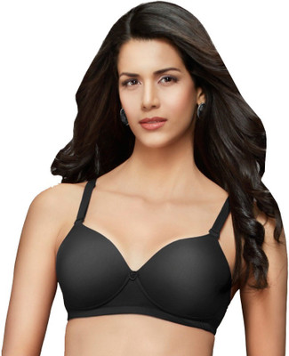 Trylo Women T-Shirt Lightly Padded Bra(Black)