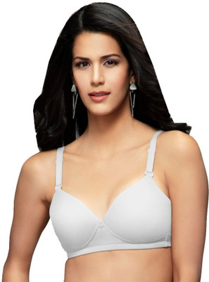 Trylo Women T-Shirt Lightly Padded Bra(White)