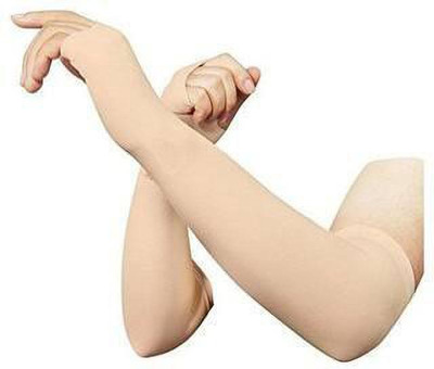 Apastra Cotton Arm Sleeve For Men & Women(Free, Beige)