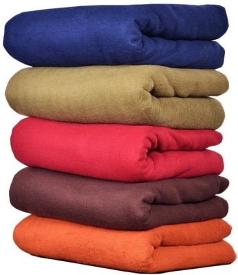 Goyal's Solid Single Fleece Blanket for  AC Room(Polyester, Multicolor)