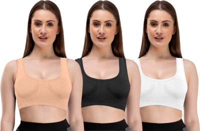 Mysha Air Sports Bra Pack of 3 Women Sports Non Padded Bra(Multicolor)