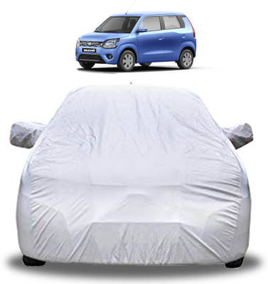 GoMechanic Car Cover For Maruti Suzuki WagonR (With Mirror Pockets)(Silver)
