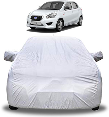 GoMechanic Car Cover For Datsun Go (With Mirror Pockets)(Silver)