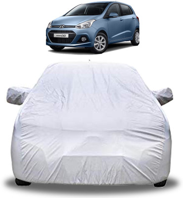 GoMechanic Car Cover For Hyundai Grand i10 (With Mirror Pockets)(Silver)