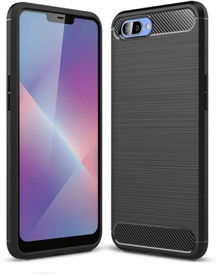 FITSMART Back Cover for Oppo A3s / Oppo CPH1803(Black, Shock Proof, Silicon, Pack of: 1)