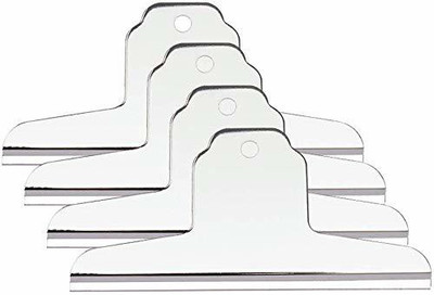 Gold Leaf Extra Large Bulldog Clips Silver Metal Clips Paper Clamps Holder for Drawing Board Clipboard large steel steel mountain clips(Set of 4, Silver)