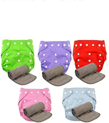 meet novelty Reuseable Washable Baby Cloth Dipper With 5layer Insert Free Size - M(5 Pieces)