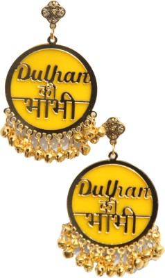 RN COLLECTION dulhn-k-bhabhi-yellow Acrylic Earring Set, Stud Earring, Tassel Earring, Jhumki Earring