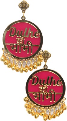 RN COLLECTION dulhe-k-bhabhi-pink Acrylic Jhumki Earring, Stud Earring, Tassel Earring, Earring Set