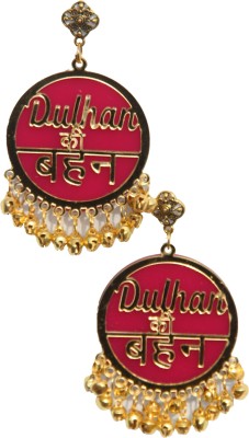 RN COLLECTION dulhn-k-bhn-pink Acrylic Chandbali Earring