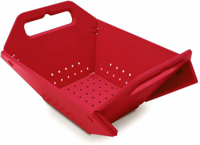 earthheven Plastic Fruit & Vegetable Basket Collapsible Colander(Red Pack of 1)