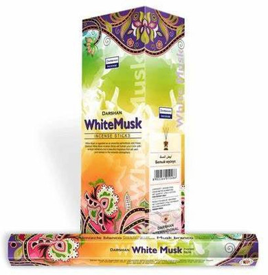 Darshan White Musk Incense Stick White Musk(20 Units, Set of 6)