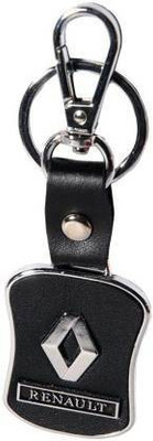 Kanshita Renault Leather Metal Logo Locking Curved Key Chain Key Chain