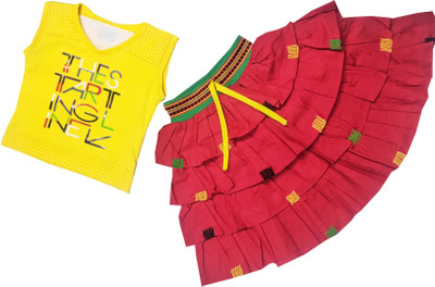 Siddhi Enterprises Girls Casual Top Skirt(Multicolor3)