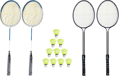 Monika Sports Badminton Kit ( 2 Double Shaft Racquet + 2 Single Shaft Racquet + 10 Pc Nylon Shuttle ) Badminton Kit Monika Sports Badminton Kit ( 2 Double Shaft Racquet + 2 Single Shaft Racquet + 10 Pc Nylon Shuttle ) Badminton Kit