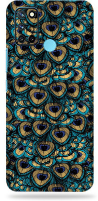 OggyBaba Realme 7 Mobile Skin(( Sparkling Peacock Feather With Gloss Finish ))