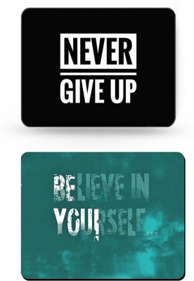 SMULY MOUSEPAD COMBO PACK OF 2 ( NEVER GIVE UP AND BELIVE IN YOURSELF Mousepad(Multi 7)
