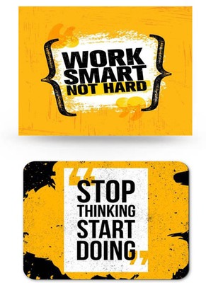 SMULY MOUSEPAD COMBO PACK OF 2 (WORK SMART NOT HARD AND STOP THINKING Mousepad(Multi 3)