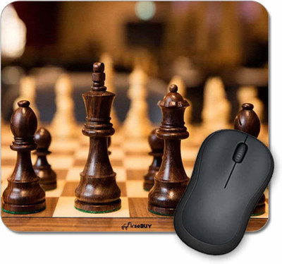 FirseBUY Chess Game Printed Non-Slip Skid Resistant Surface Rubber Mouse Pad - (Multicolor) Mousepad(Multicolor)