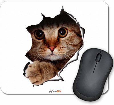 FirseBUY Cute 3D Cat Printed Mousepad(Multicolor)