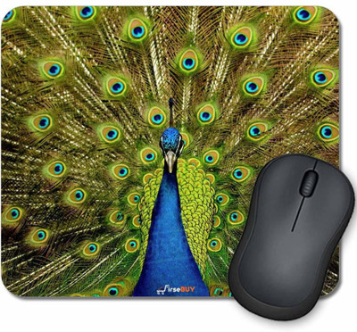 FirseBUY Peacock Printed Non-Slip Skid Resistant Surface Rubber Mouse Pad - (Multicolor) Non Slip Base Mousepad(Multicolor)