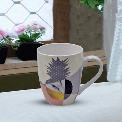 Kookee Printed Design Ceramic Coffee Mug(325 ml)