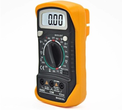 Ekavir MAS830L Digital Multimeter with Rubber Back Cover with Backlight LCD Digital Multimeter(Yellow 2000 Counts)