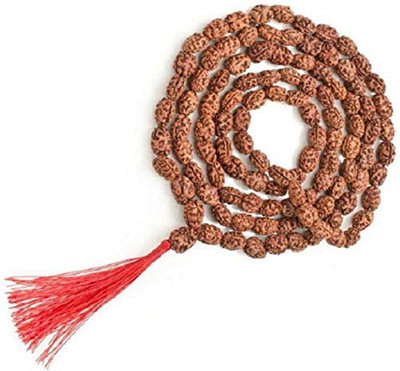 RAM RATAN KENDRA Ram Ratan Kendra 3 Mukhi Rudraksha Three Face Indonesian Java Beads Mala (Brown) Wood Chain