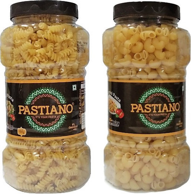 PASTIANO Fusilli and Macaroni Macaroni, Fusilli Pasta(Pack of 2, 1 kg)